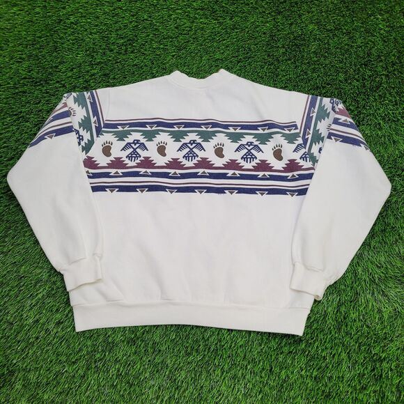 Vintage Native-American Sweatshirt Womens Large 22x23 Boxy - Picture 2 of 16